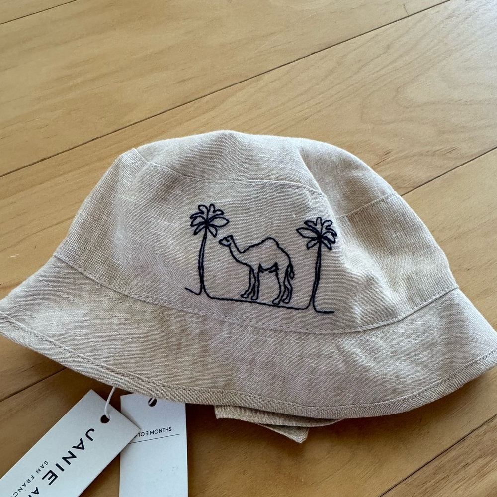 NWT Janie and Jack safari linen cotton bucket hat